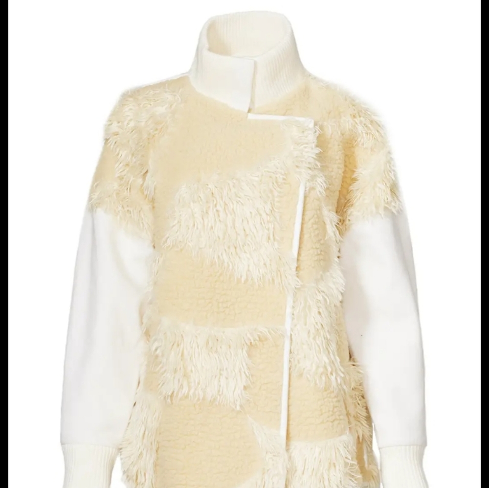 Tibi Fleece Akiak Bomber Wool Coat L Nordic Jacket